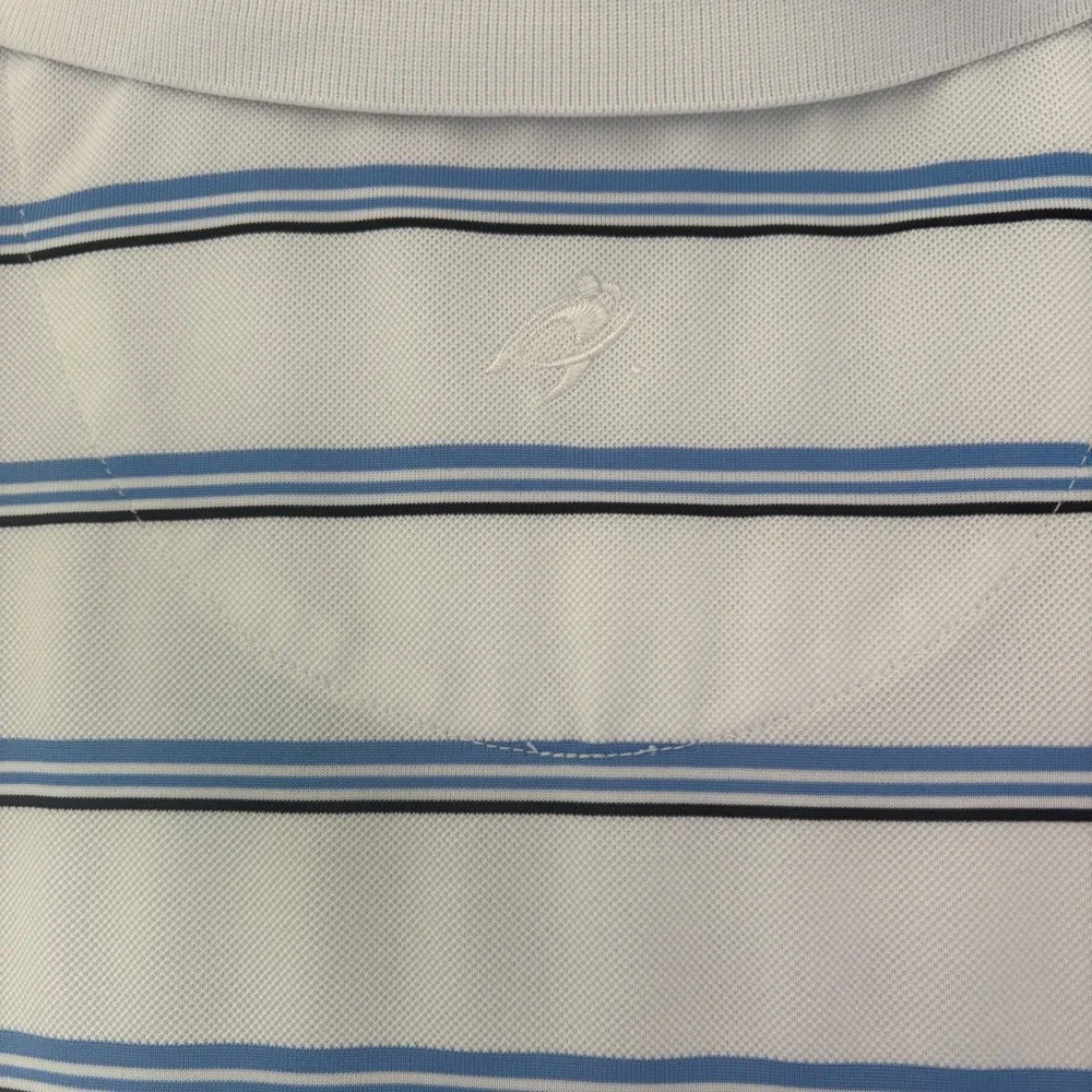 Nicklaus‎ Performance Golf Polo Shirt Men's XL Striped White Blue